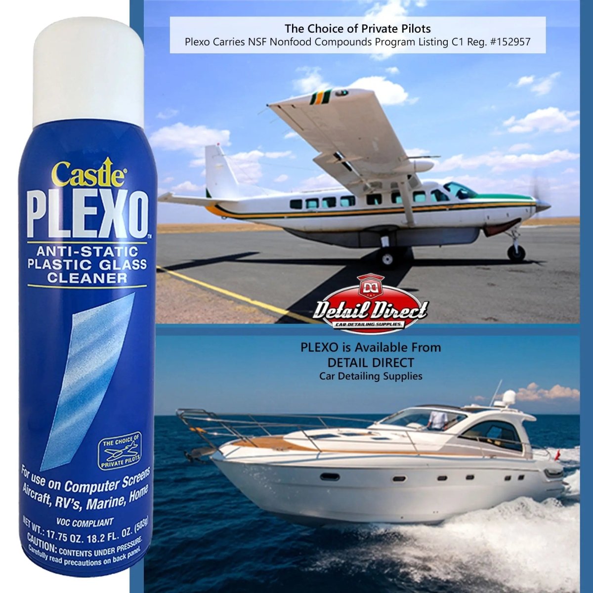 Castle Plexo Anti-Static Plastic Glass Cleaner - Detail Direct