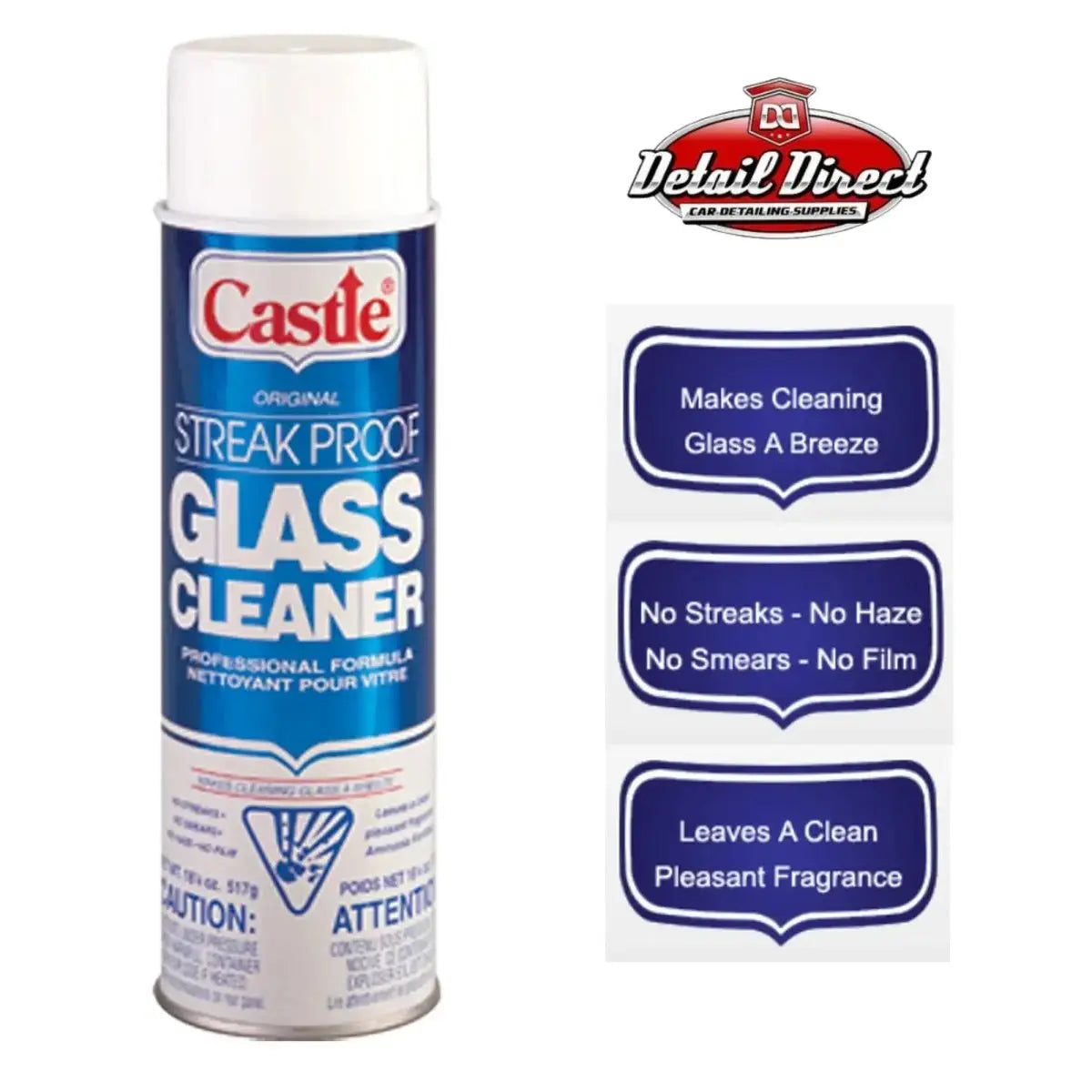 Castle Streak Proof Glass Cleaner (Case of 12) - Detail Direct