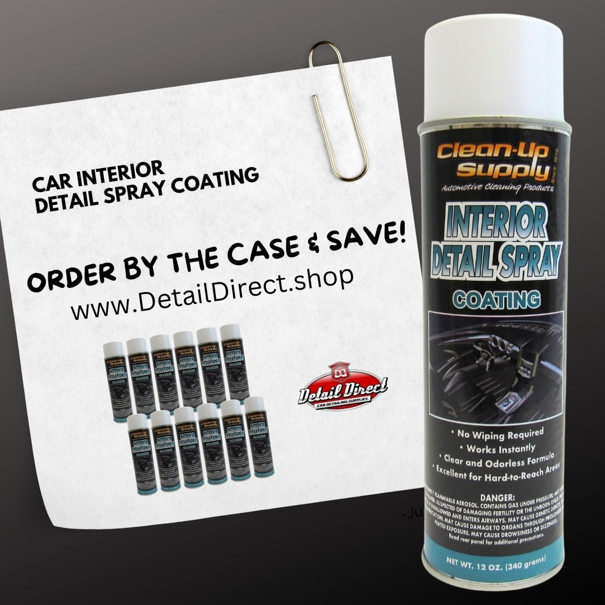 Clean-Up Supply Interior Detail Spray Coating - Detail Direct