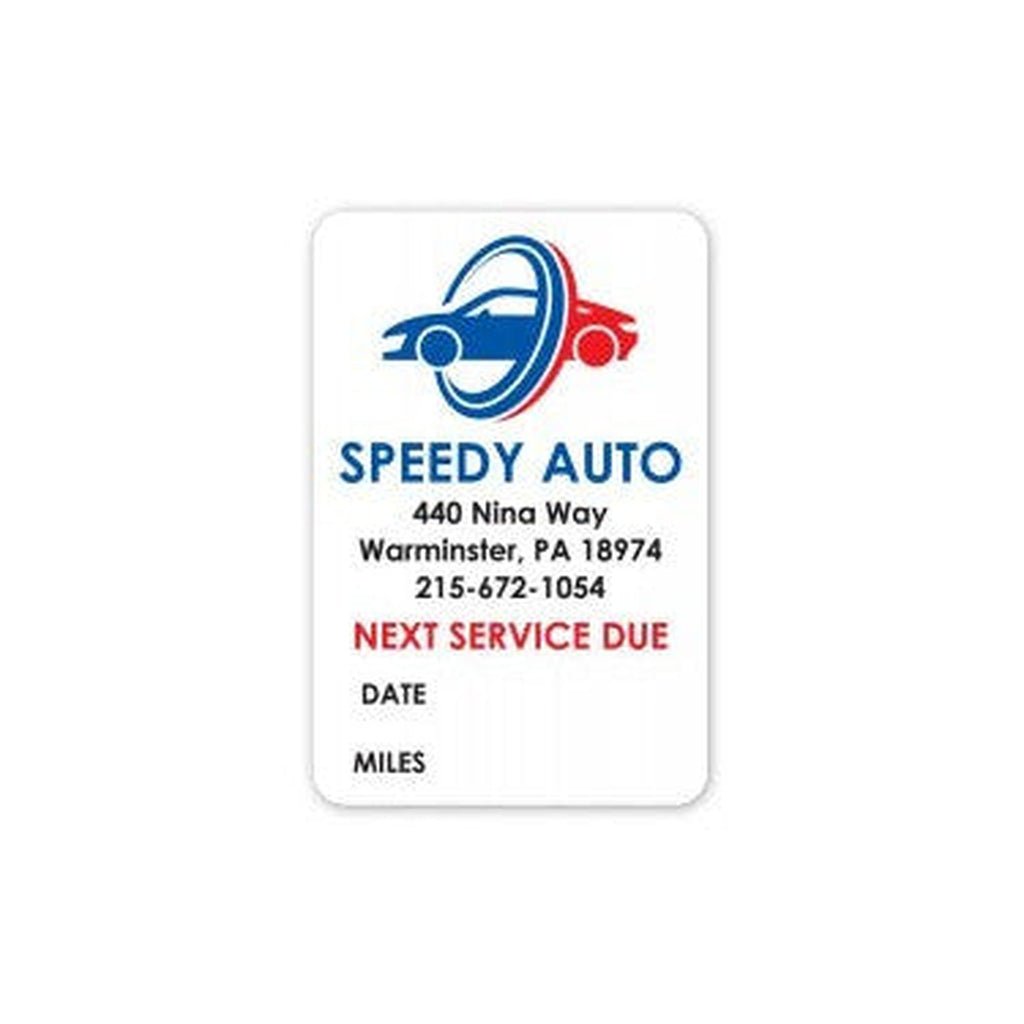 Custom Write - On Oil Change Stickers - Static Cling (Roll of 500) - Detail Direct