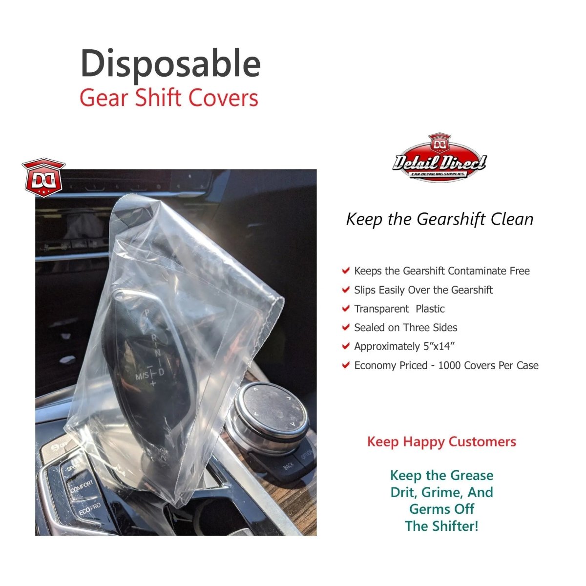 DETAIL DIRECT Disposable Gear Shift Covers (1000) - Detail Direct