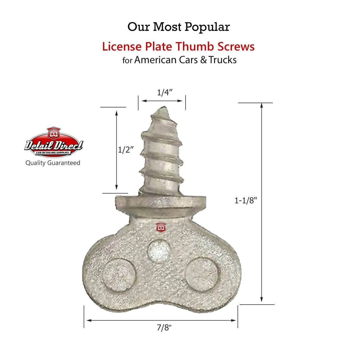 DETAIL DIRECT License Plate Thumb Screws (50 Pack) - Detail Direct