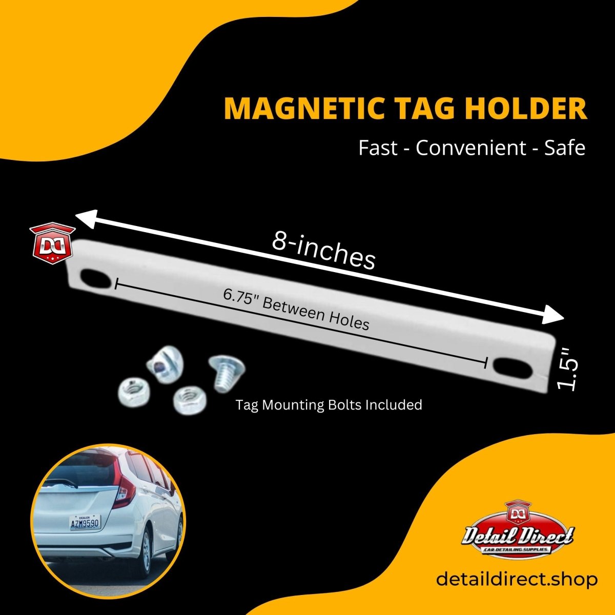 DETAIL DIRECT Rubber Coated Magnetic License Plate Holder - Detail Direct