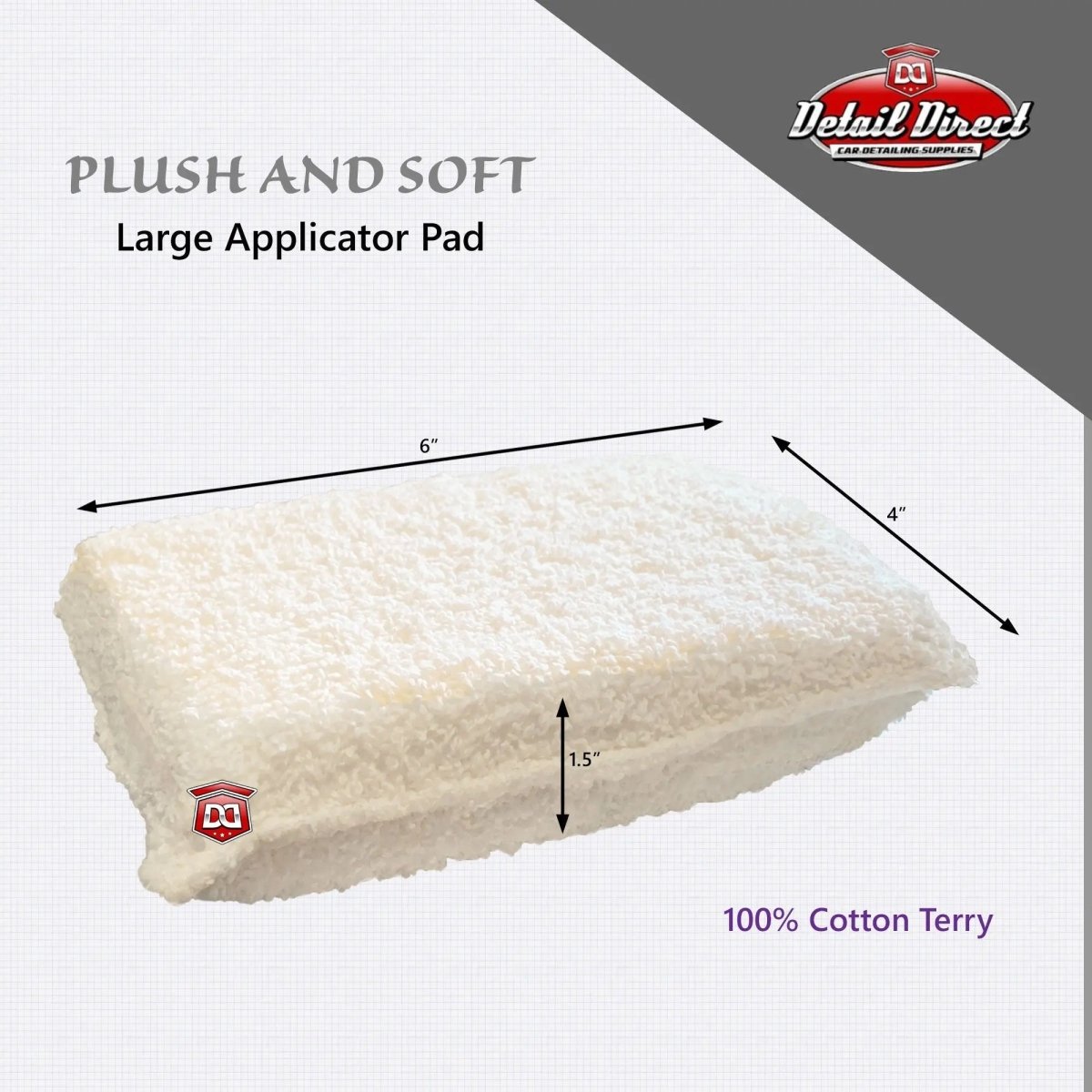 Detail Direct Terry Cloth Wax Applicator Pad 4 x 6 - Detail Direct