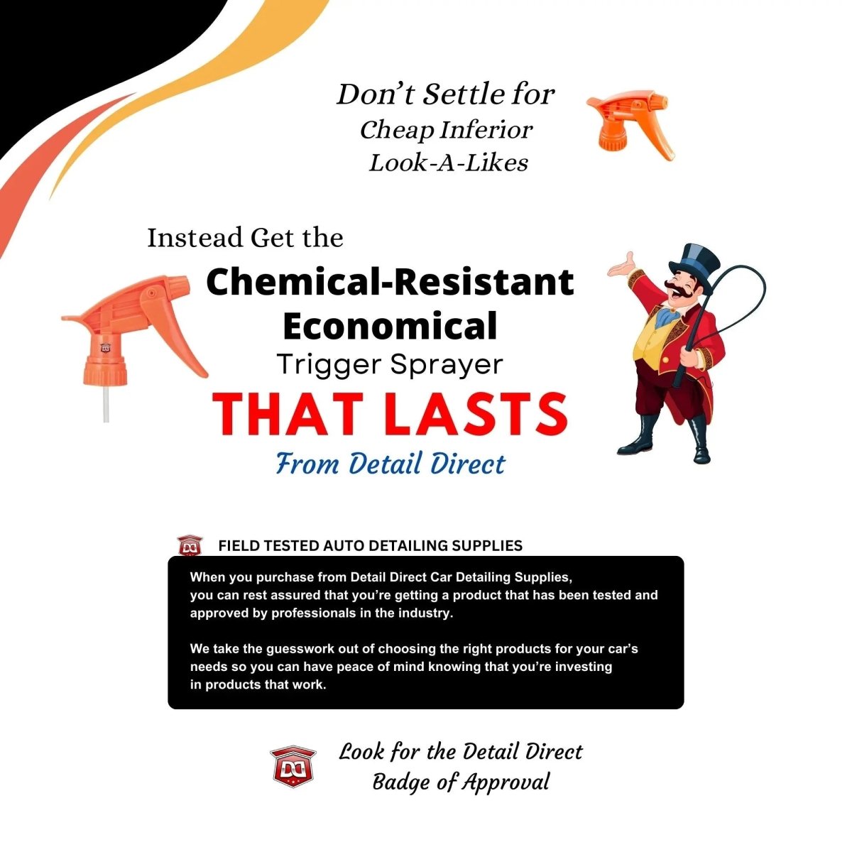 Trigger Sprayer Chemical Resistant Orange - Detail Direct