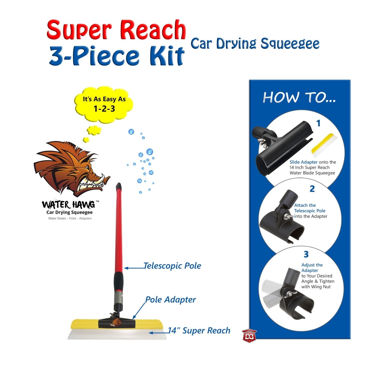 Water Hawg™ Car Drying Squeegee 14-Inch Water Blade Kit - Detail Direct
