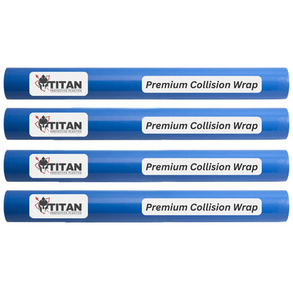 TITAN Blue Collision Wrap for Wrecked Cars, Protective Crash Film, Value Pack (4 Rolls)