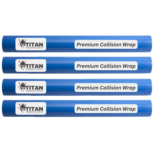 TITAN Blue Collision Wrap for Wrecked Cars, Protective Crash Film, Value Pack (4 Rolls)