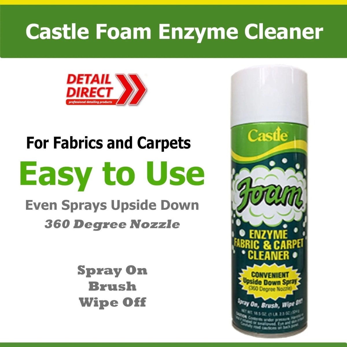 Castle Foam Enzyme Carpet & Upholstery Cleaner - Detail Direct