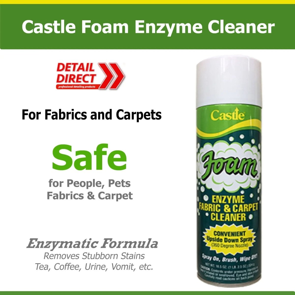 Castle Foam Enzyme Carpet & Upholstery Cleaner - Detail Direct