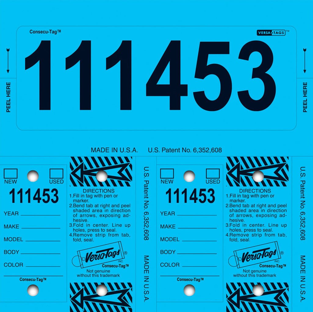 Consecu - Tags Key Tags by Versa Tags (Package of 125) - Detail Direct