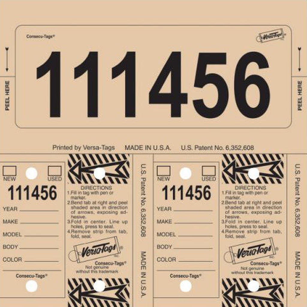 Consecu - Tags Key Tags by Versa Tags (Package of 125) - Detail Direct