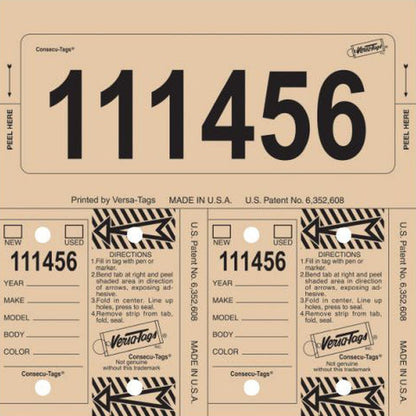 Consecu - Tags Key Tags by Versa Tags (Package of 125) - Detail Direct