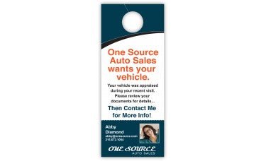 Custom Full Color Mirror Hang Tags w/Perforated Coupon - 3 - 1/2" x 8 - 1/2" - Detail Direct