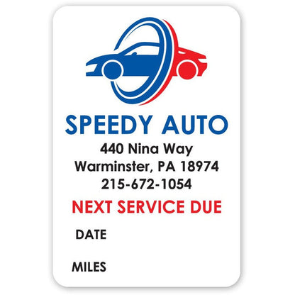 Custom Write - On Oil Change Stickers - Light Adhesive (Roll of 500) - Detail Direct