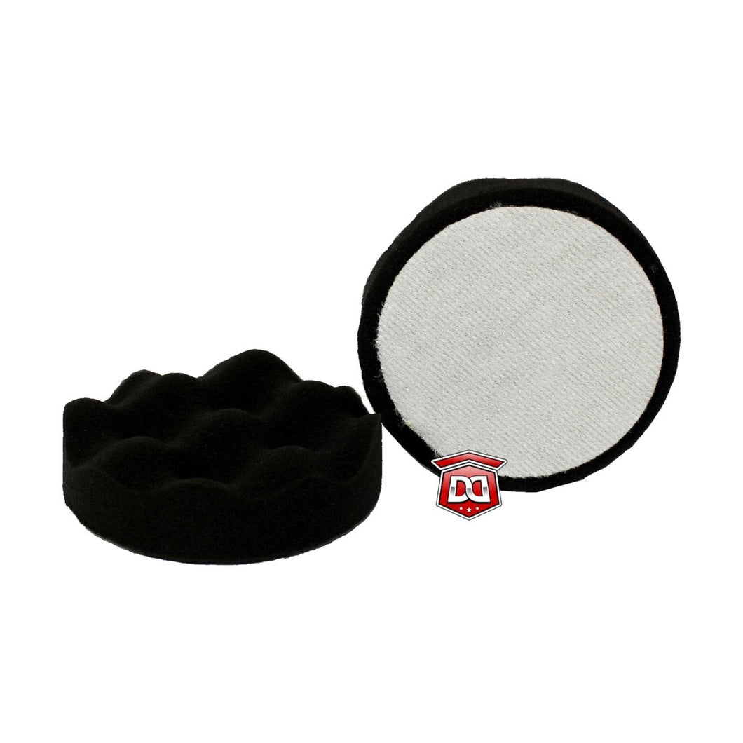 DETAIL DIRECT 4 Inch Foam Buffing Pad - Black Final Finish - Waffle Design (2 Pack) - Detail Direct
