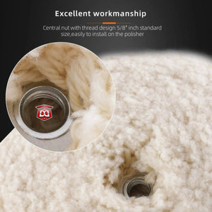 DETAIL DIRECT 8 Inch Double Sided 100% Wool Buffing Pad - Detail Direct