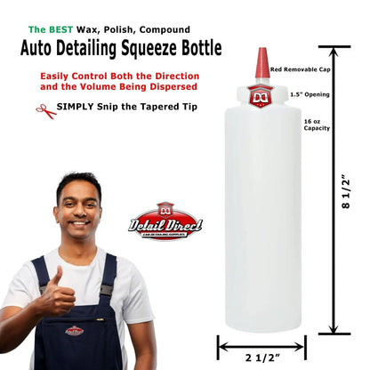DETAIL DIRECT Applicator Bottle with Yorker Cap, 16 ounce - Detail Direct