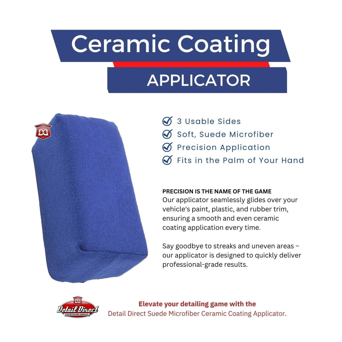 DETAIL DIRECT Blue Suede Microfiber Ceramic Coating Applicator - Detail Direct