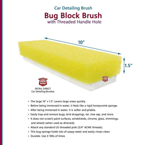 DETAIL DIRECT Bug Block Brush with Threaded Handle Hole - Detail Direct
