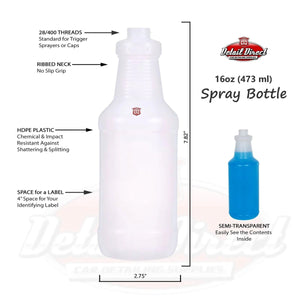DETAIL DIRECT Carafe Bottle Natural HDPE 16oz - Detail Direct