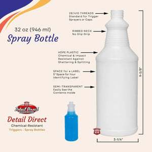 DETAIL DIRECT Carafe Bottle Natural HDPE 32oz - Detail Direct