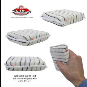 DETAIL DIRECT Deluxe Striped Cotton-Polyester Knit Wax Applicator Pads 4.5x3.5 - Detail Direct