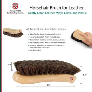 DETAIL DIRECT Leather Cleaning Brush with Horse Hair Bristles - Detail Direct