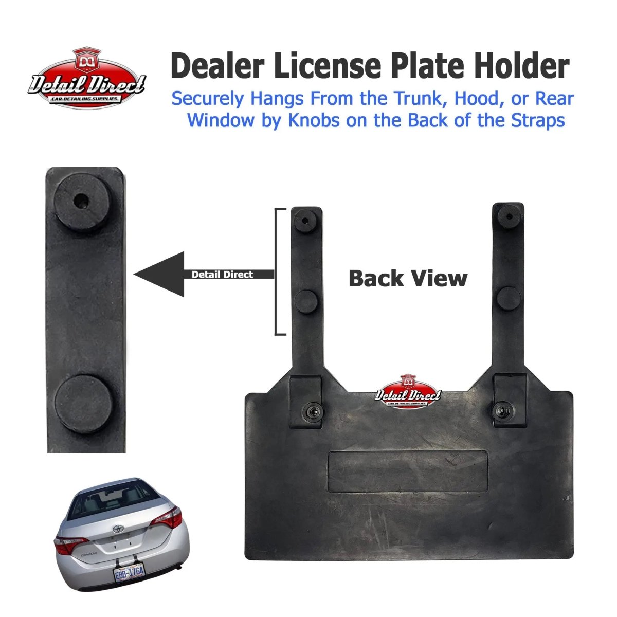 DETAIL DIRECT License Plate Rubber Holder - Detail Direct