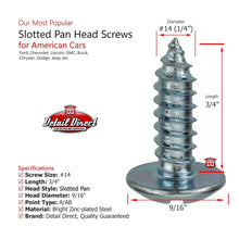 Load image into Gallery viewer, DETAIL DIRECT License Plate Screws Pan Head #14 x 3/4&quot; (100 Pack) - Detail Direct