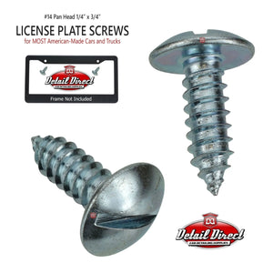 DETAIL DIRECT License Plate Screws Pan Head #14 x 3/4" (100 Pack) - Detail Direct