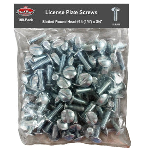 DETAIL DIRECT License Plate Slotted Round Head #14 x 3/4" (100 Pack) - Detail Direct