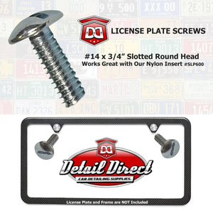 DETAIL DIRECT License Plate Slotted Round Head #14 x 3/4" (100 Pack) - Detail Direct