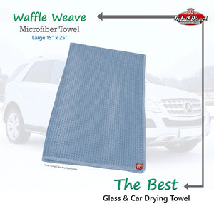 DETAIL DIRECT Microfiber Towel Waffle Weave 15 x 25 Blue - Detail Direct