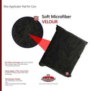 DETAIL DIRECT Microfiber Velour Wax Applicator Pad 5 x 3.75 - Detail Direct