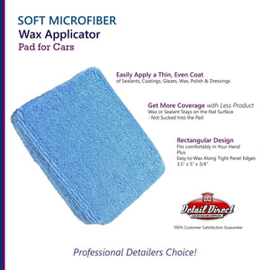 DETAIL DIRECT Microfiber Wax Applicator Pad 3 x 5 x 1 - Detail Direct