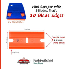 Load image into Gallery viewer, DETAIL DIRECT Mini Scraper with 5 Double Edge Plastic Razor Blades - Detail Direct