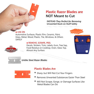 DETAIL DIRECT Mini Scraper with 5 Double Edge Plastic Razor Blades - Detail Direct