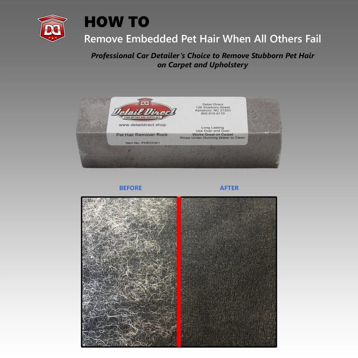 DETAIL DIRECT Pet Hair Remover Rock - Detail Direct