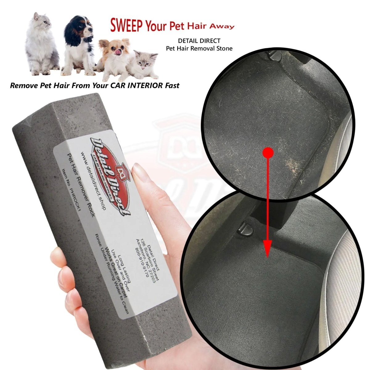 DETAIL DIRECT Pet Hair Remover Rock - Detail Direct