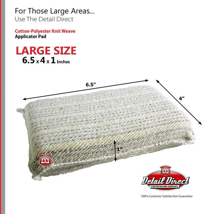 DETAIL DIRECT Striped Cotton Knit Weave Wax Applicator Pad Large 4 x 6.5 - Detail Direct