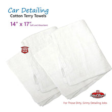 Load image into Gallery viewer, DETAIL DIRECT Terry Cloth Towels for Car Detailing 14 x 17 White (12 Pack) - Detail Direct