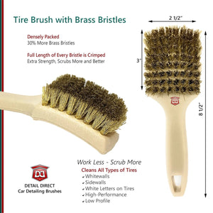 DETAIL DIRECT Tire Brush Brass Bristles - Detail Direct