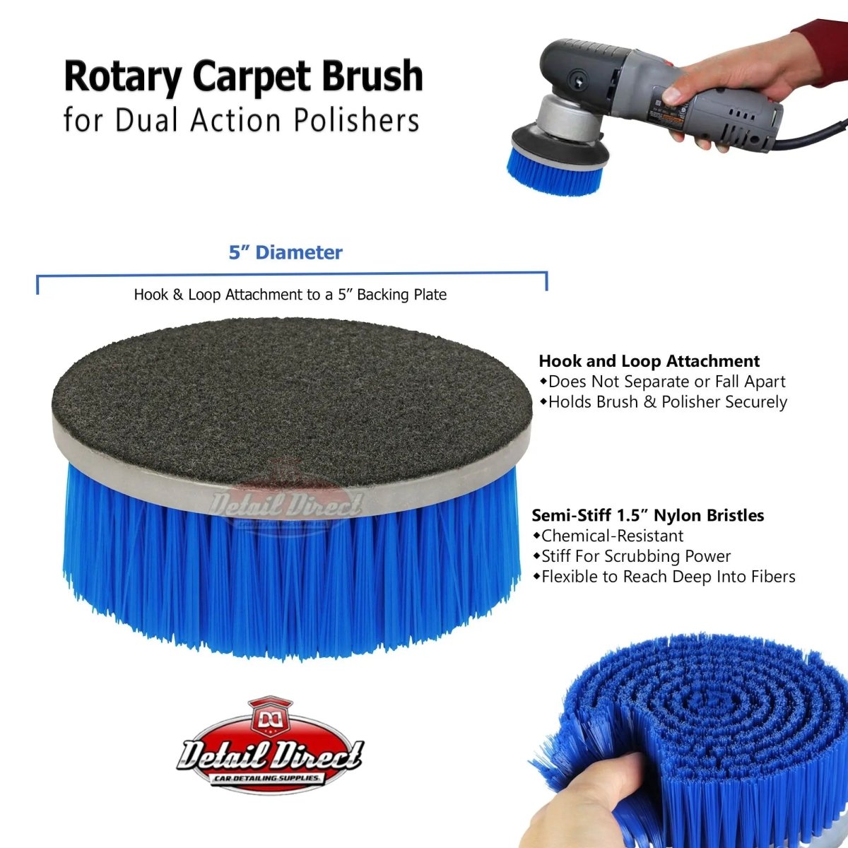 DETAIL DIRECT Upholstery Cleaning Brush for Dual Action Polisher - Detail Direct
