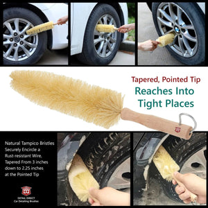 DETAIL DIRECT Wheel and Spoke Brush Tampico Bristles - Detail Direct
