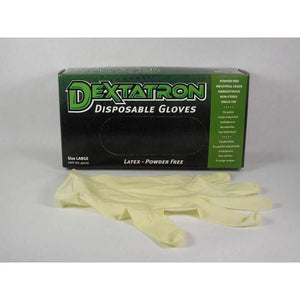 Dextatron Disposable Latex Gloves - Powder Free (Large - 100/box) - Detail Direct