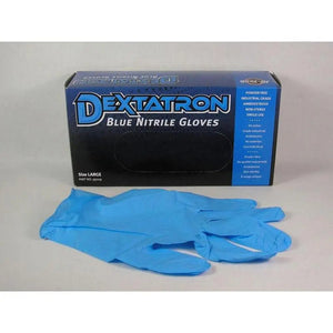 Dextatron Disposable Nitrile Gloves - Blue Powder Free (Large - 100/box) - Detail Direct
