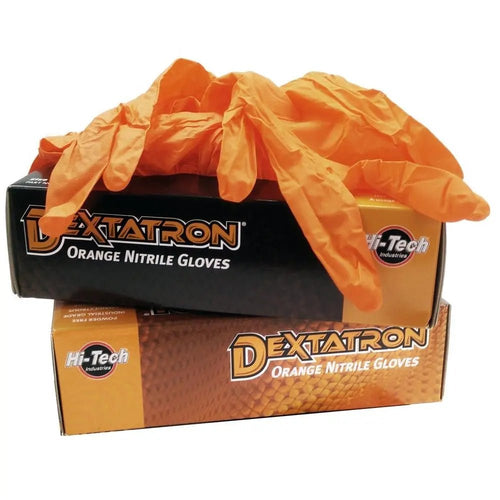 Dextatron Orange Disposable Nitrile Gloves – Extra Large - 100/bx - Detail Direct
