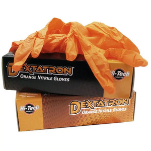 Dextatron Orange Disposable Nitrile Gloves – Large - 100/bx - Detail Direct