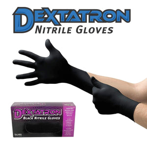 Dextatron Powder Free Black Disposable Nitrile Gloves, 100/BX (Large) - Detail Direct